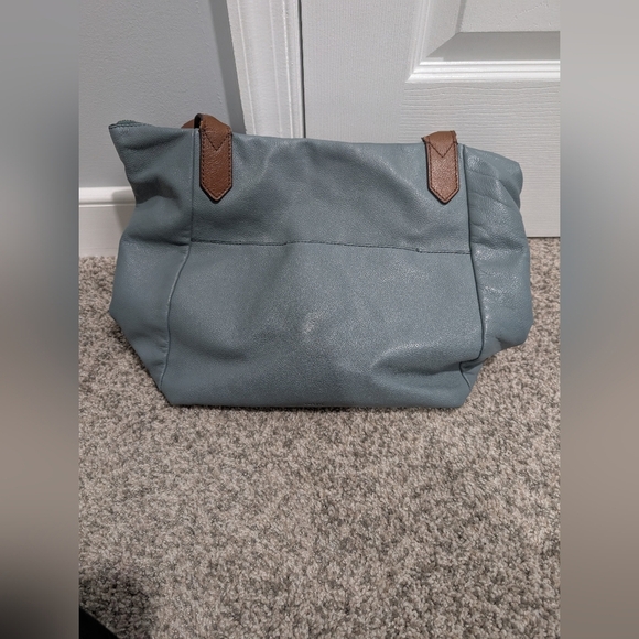 Fossil Blue Gray Fiona Tote with Brown Accents - Picture 6 of 14